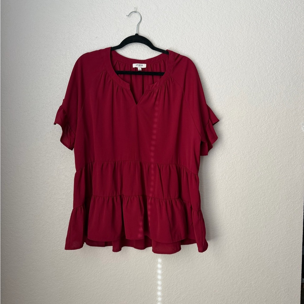 Umgee Women's Deep Red Blouse